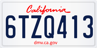 CA license plate 6TZQ413