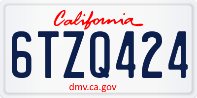 CA license plate 6TZQ424