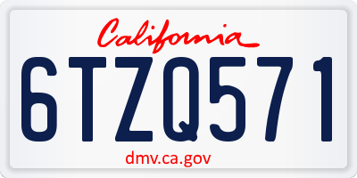CA license plate 6TZQ571