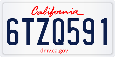 CA license plate 6TZQ591