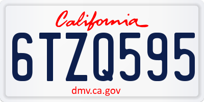 CA license plate 6TZQ595
