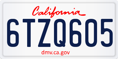 CA license plate 6TZQ605