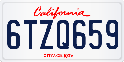 CA license plate 6TZQ659
