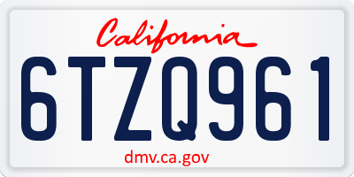 CA license plate 6TZQ961