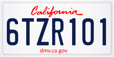 CA license plate 6TZR101