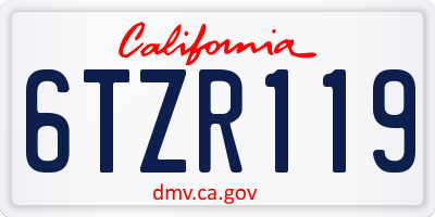 CA license plate 6TZR119