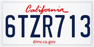 CA license plate 6TZR713