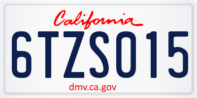 CA license plate 6TZS015