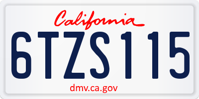 CA license plate 6TZS115