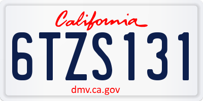 CA license plate 6TZS131