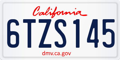 CA license plate 6TZS145