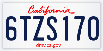 CA license plate 6TZS170