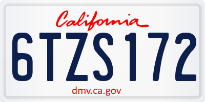 CA license plate 6TZS172
