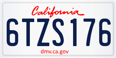 CA license plate 6TZS176