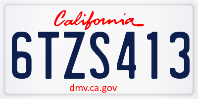 CA license plate 6TZS413