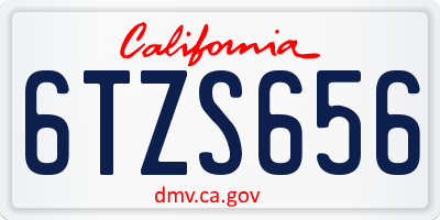 CA license plate 6TZS656