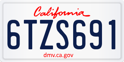 CA license plate 6TZS691