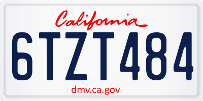 CA license plate 6TZT484