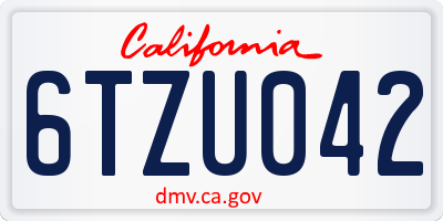 CA license plate 6TZU042