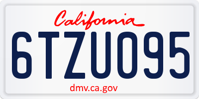 CA license plate 6TZU095