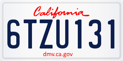CA license plate 6TZU131