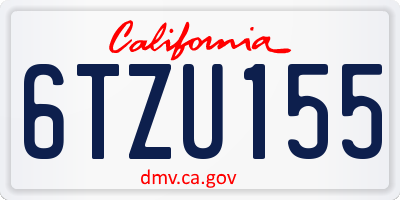 CA license plate 6TZU155