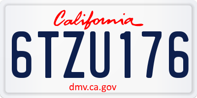 CA license plate 6TZU176