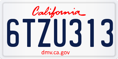 CA license plate 6TZU313