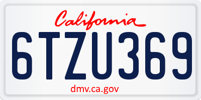 CA license plate 6TZU369