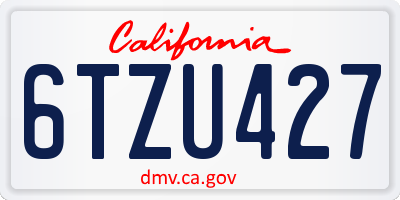 CA license plate 6TZU427