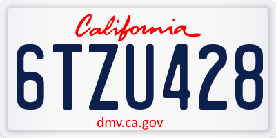 CA license plate 6TZU428