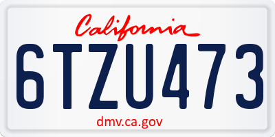 CA license plate 6TZU473