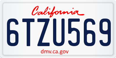 CA license plate 6TZU569