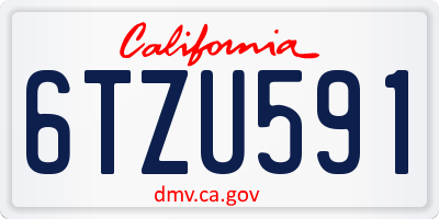 CA license plate 6TZU591