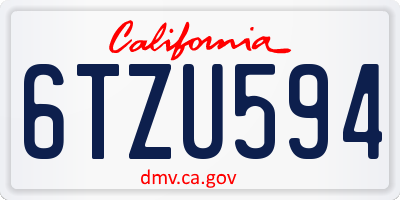 CA license plate 6TZU594
