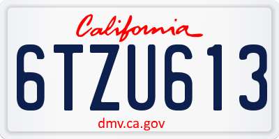 CA license plate 6TZU613
