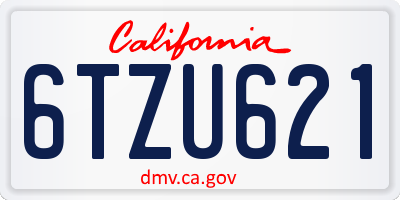 CA license plate 6TZU621
