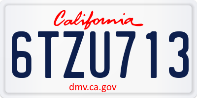 CA license plate 6TZU713