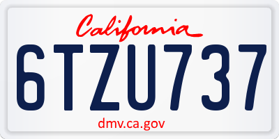 CA license plate 6TZU737