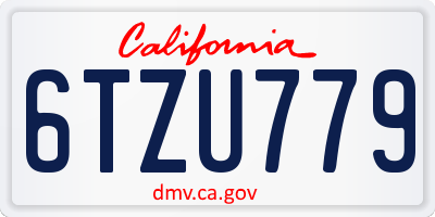 CA license plate 6TZU779