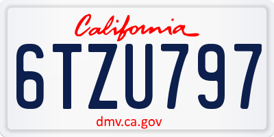 CA license plate 6TZU797