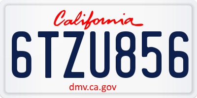 CA license plate 6TZU856