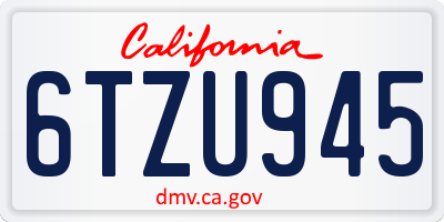 CA license plate 6TZU945