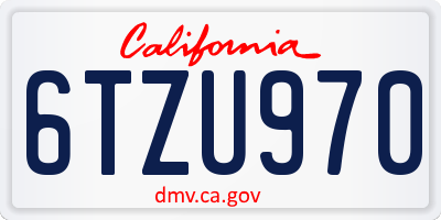 CA license plate 6TZU970