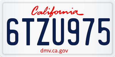 CA license plate 6TZU975