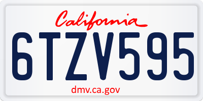CA license plate 6TZV595