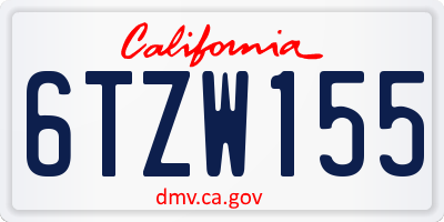 CA license plate 6TZW155