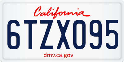 CA license plate 6TZX095