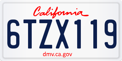 CA license plate 6TZX119