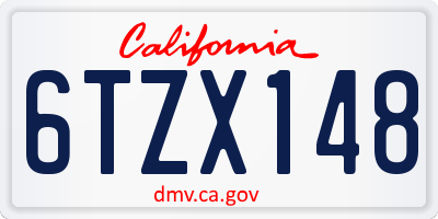 CA license plate 6TZX148
